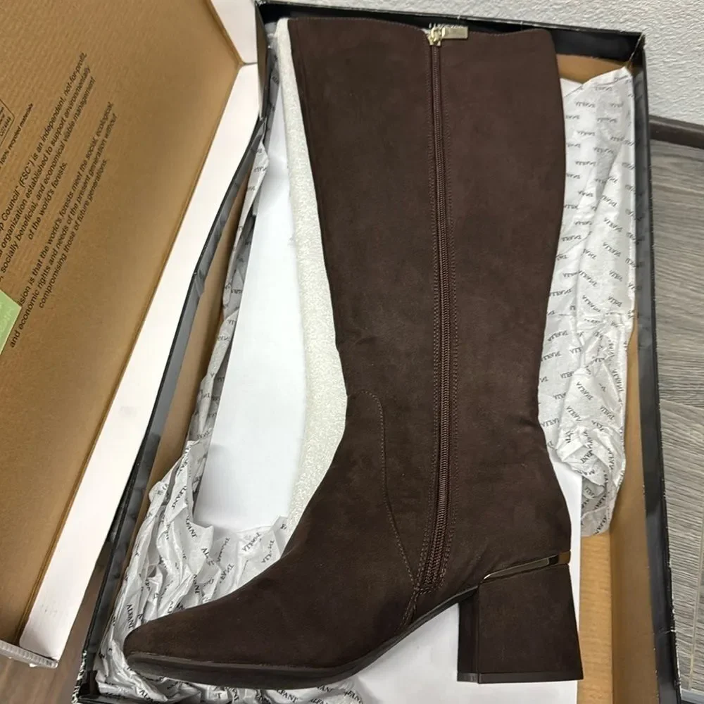 Alfani Womens Rae Microsuede Tall Knee-High Boots